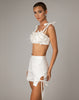 Cordella XXII a beautiful tailored dress shorts with centre leg seam and exposed leg featuring a ribbon garter.